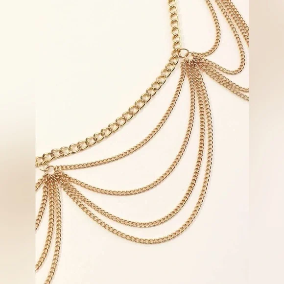 Gold Layered Chain Design Hip Belt | Brand New - Picture 3 of 12